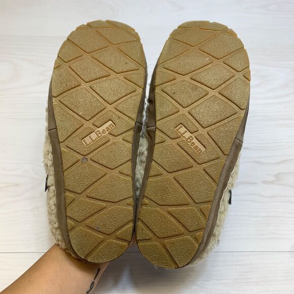L.L. Bean Size 7 Cozy Slipper Slides Sherpa Pile Fleece Womens Warm Clog - Picture 7 of 9
